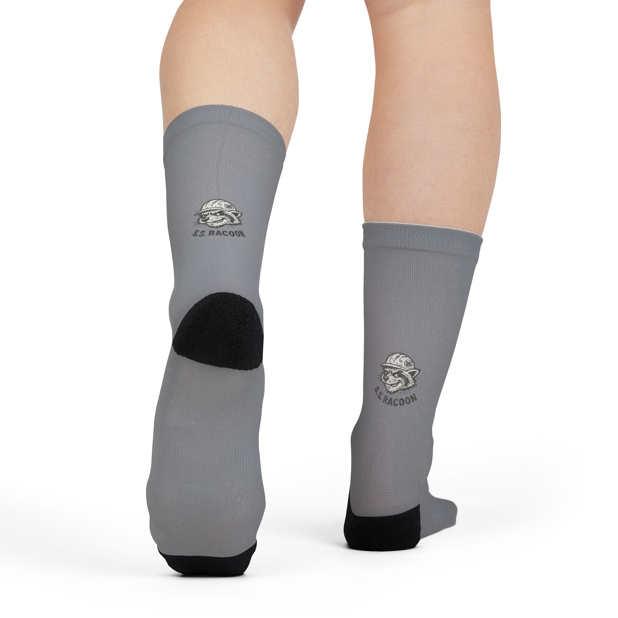 Live. Laugh. Baja. Feral Raccoon Crew Socks, Unique Gift for Raccoon Lovers, Cozy Socks for Casual Wear, Perfect for Birthdays, Holidays, Outdoor Adventures - Image 4